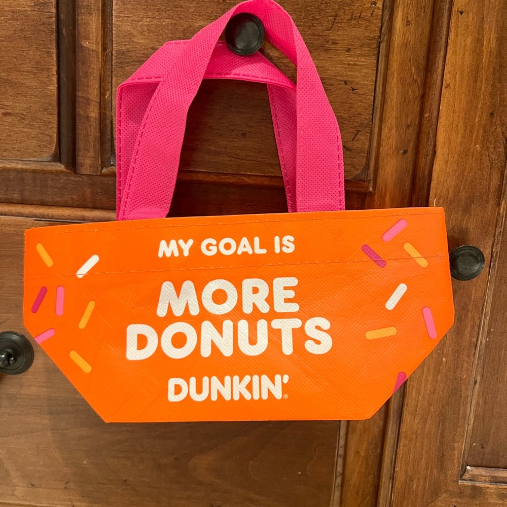 Mini Dunkin Pink & Orange Tote | My Goal is More Donuts |